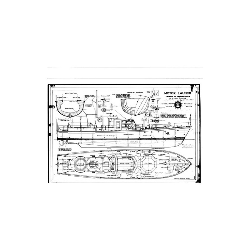 Plan du bateau Motor Launch ou VP4