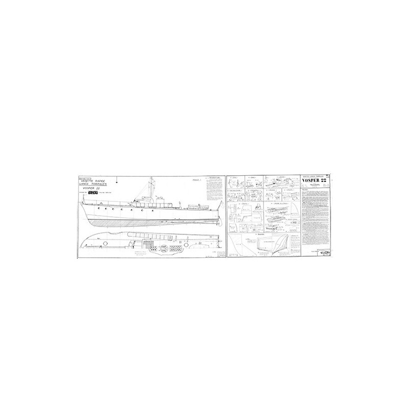 Plan du bateau Vosper 22