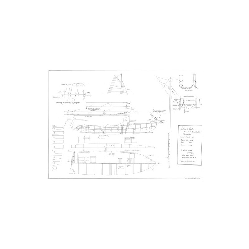 Plan du bateau Bac  A Voiles Ostreicole Pierre Mallet