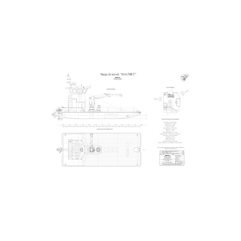 Plan du bateau Barge Ostreicole