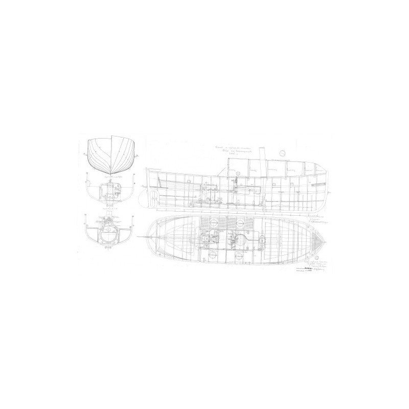 Plan du bateau Canot 1896 Marine Nationale