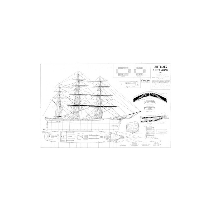 Plan du bateau Cutty Sark