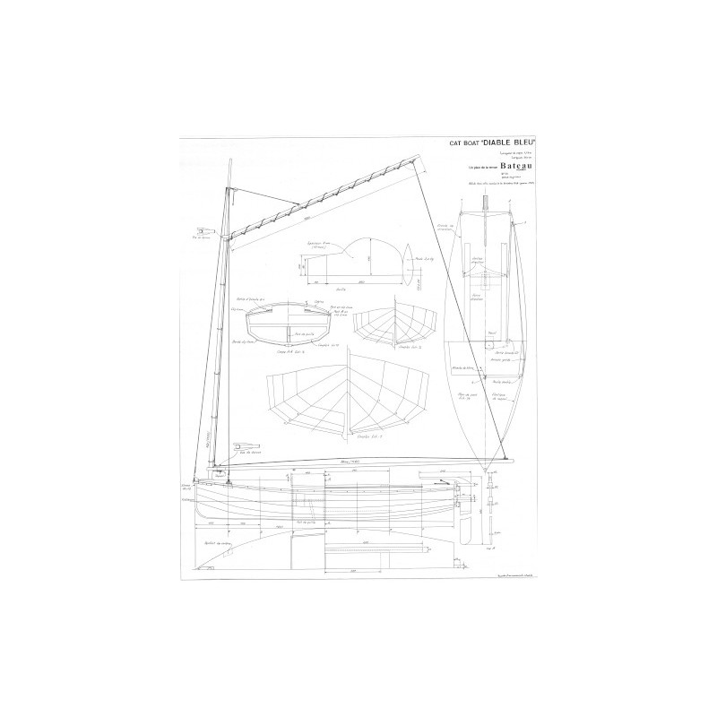 Plan du bateau Diable Bleu Cat Boat