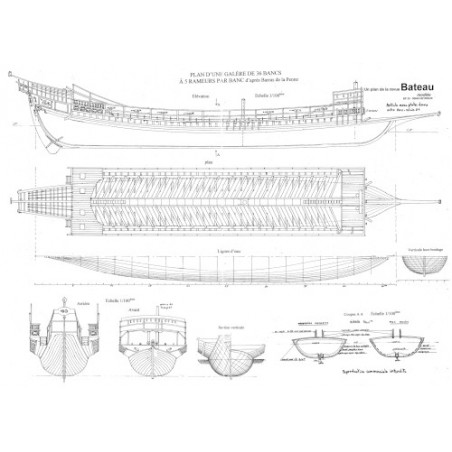 Plan du bateau Galere 36 Bancs À 5 Rameurs