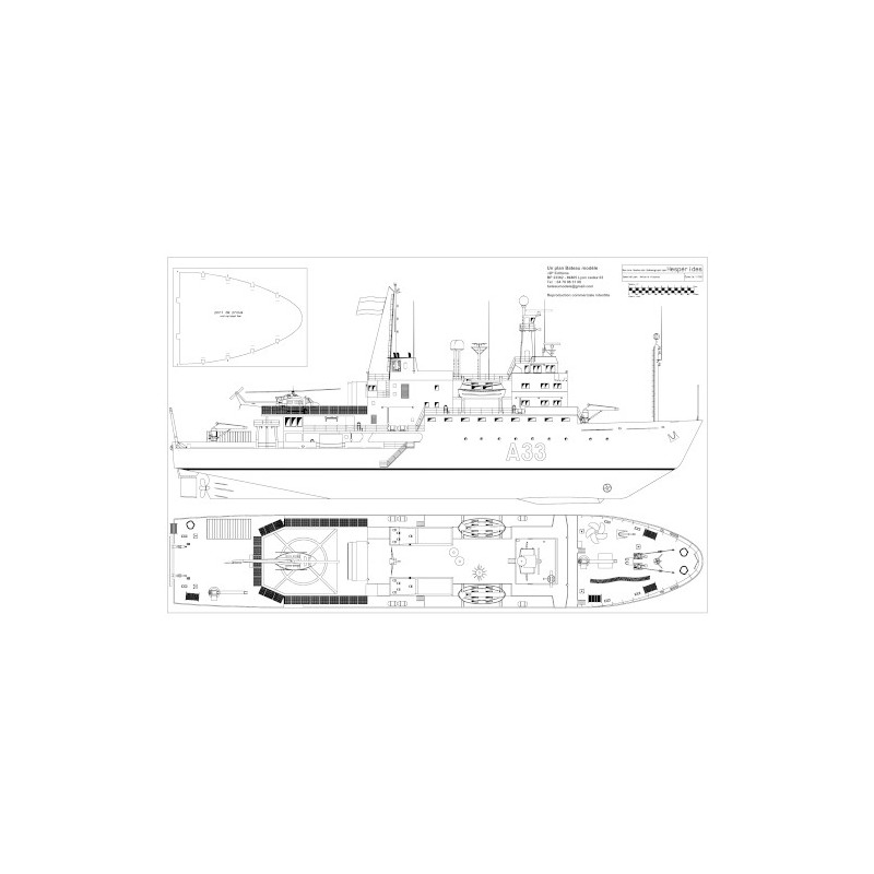 Plan du bateau Hesperides 1/100