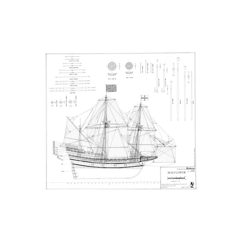 Plan du bateau Mayflower