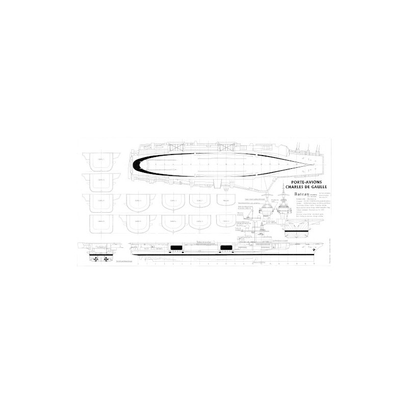 Plan du bateau Porte Avion Charles De Gaulle 1/200