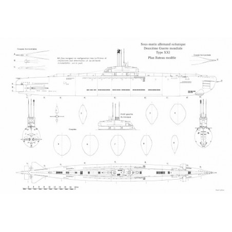 Plan du bateau U_Boot Xxi