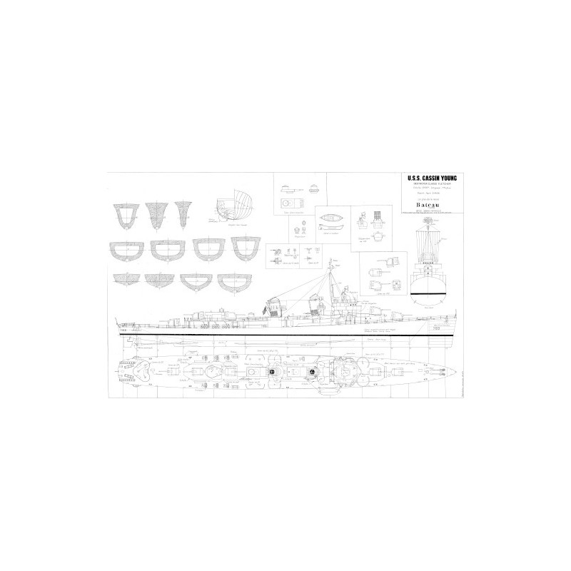 Plan du bateau Uss Cassin Young