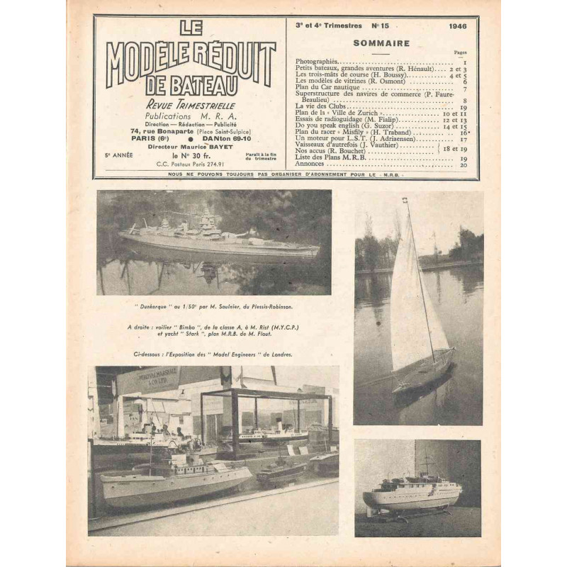 Sommaire Modèle Réduit Bateau 15