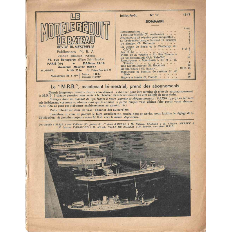 Sommaire Modèle Réduit Bateau 17