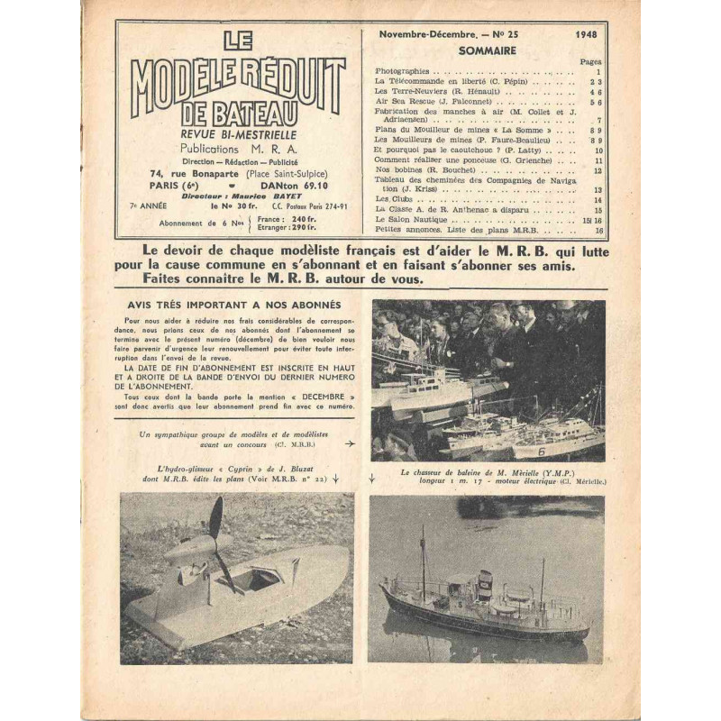 Sommaire Modèle Réduit Bateau 25