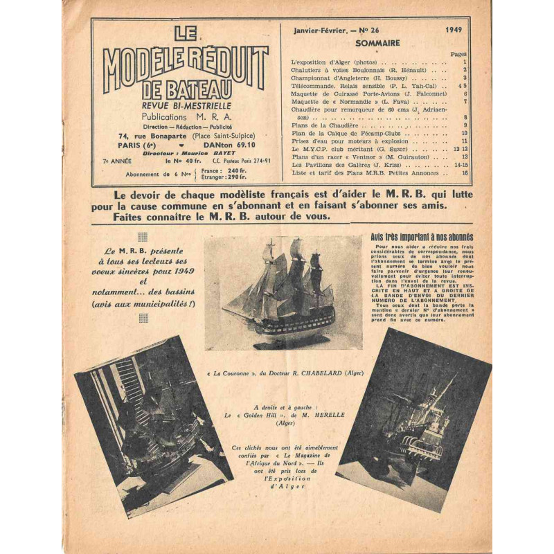 Sommaire Modèle Réduit Bateau 26