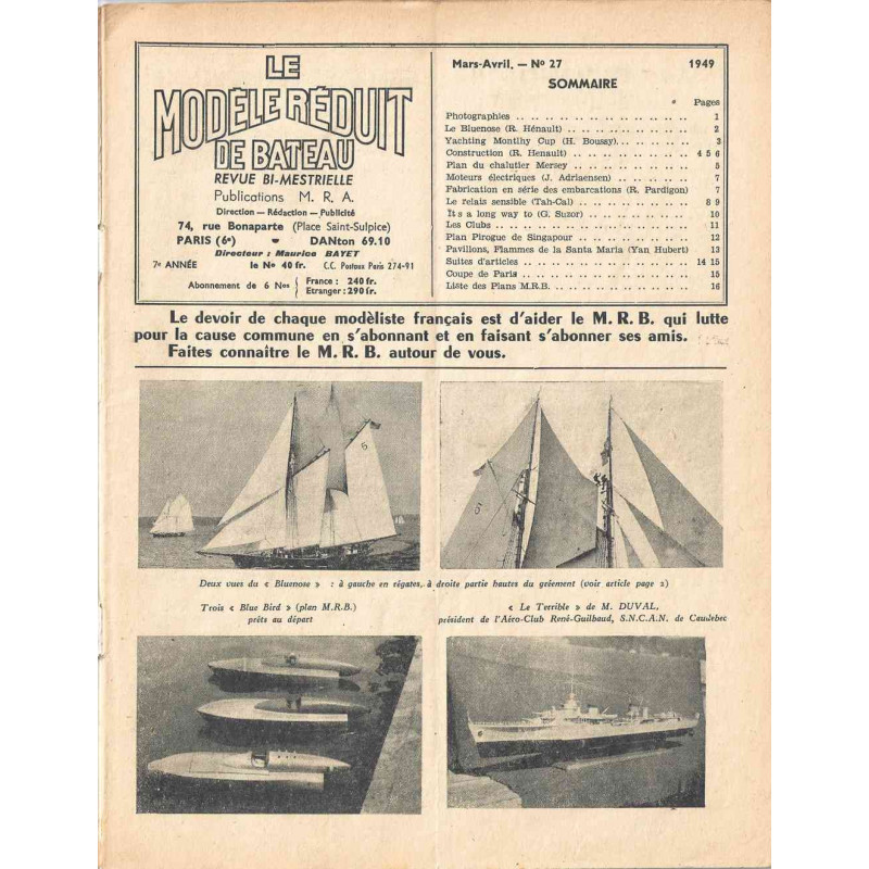 Sommaire Modèle Réduit Bateau 27