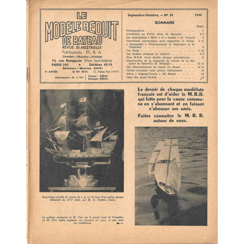Sommaire Modèle Réduit Bateau 30