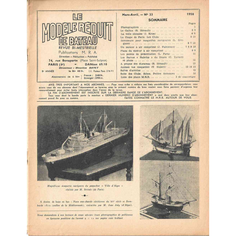 Sommaire Modèle Réduit Bateau 33