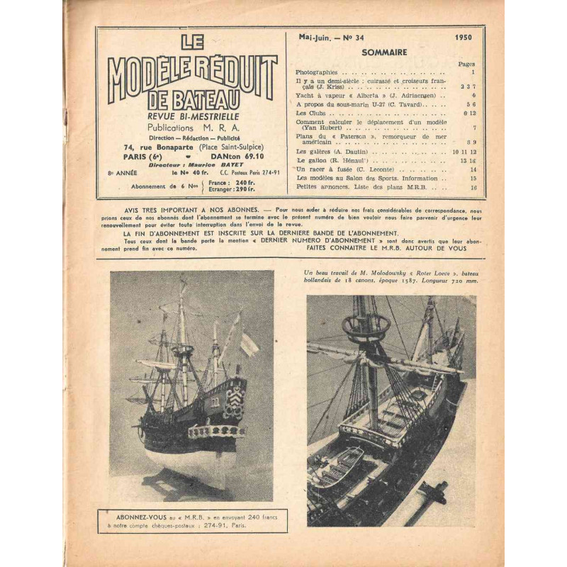 Sommaire Modèle Réduit Bateau 34