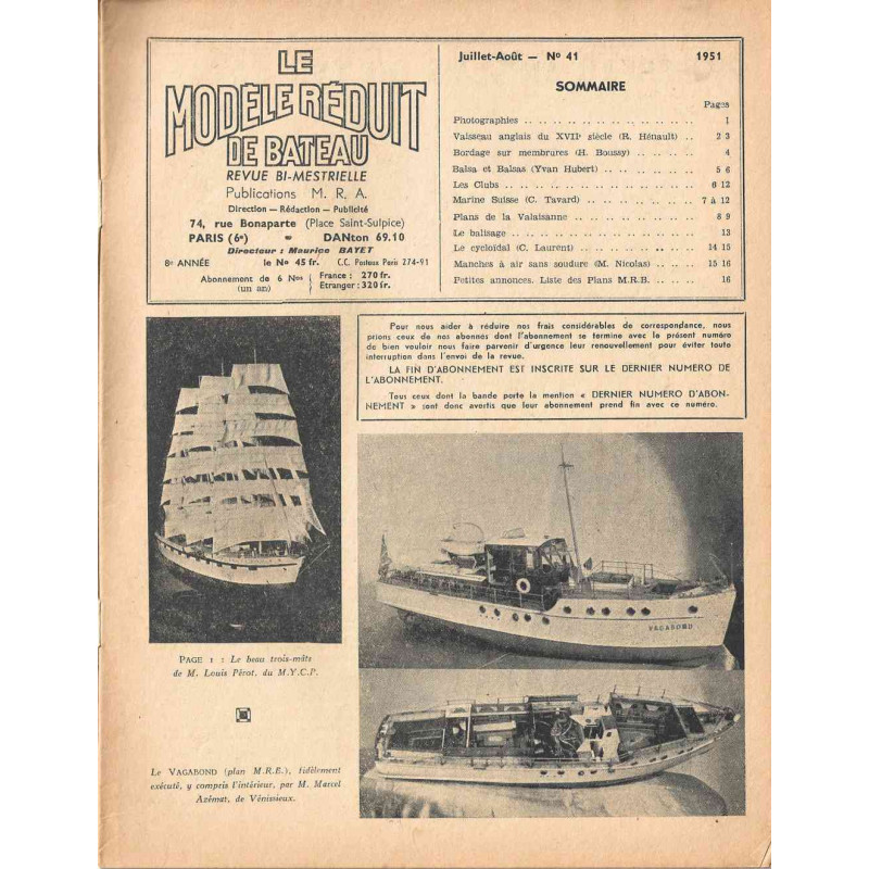 Sommaire Modèle Réduit Bateau 41