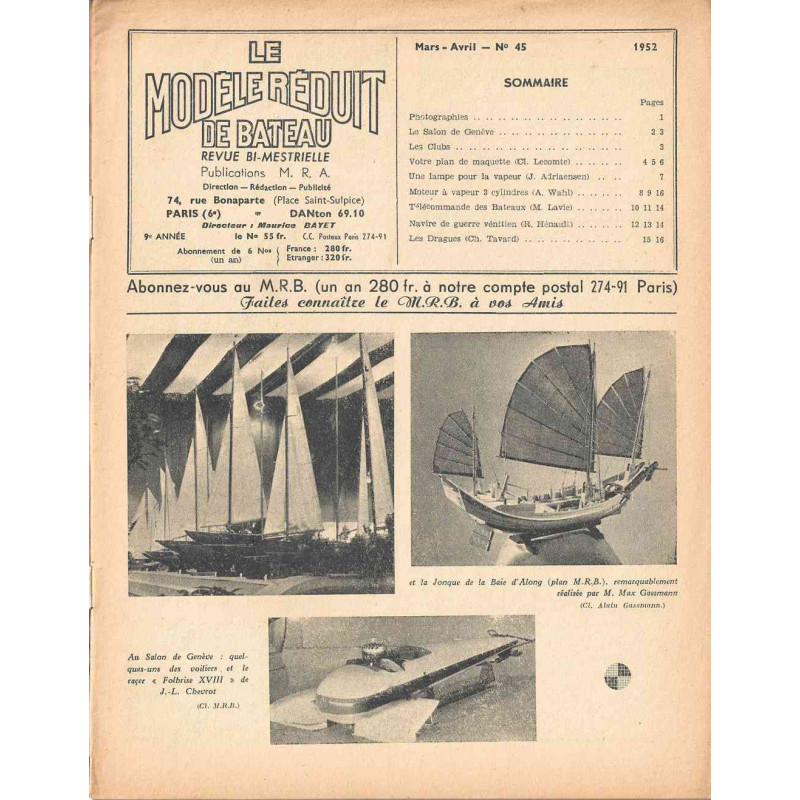 Sommaire Modèle Réduit Bateau 45