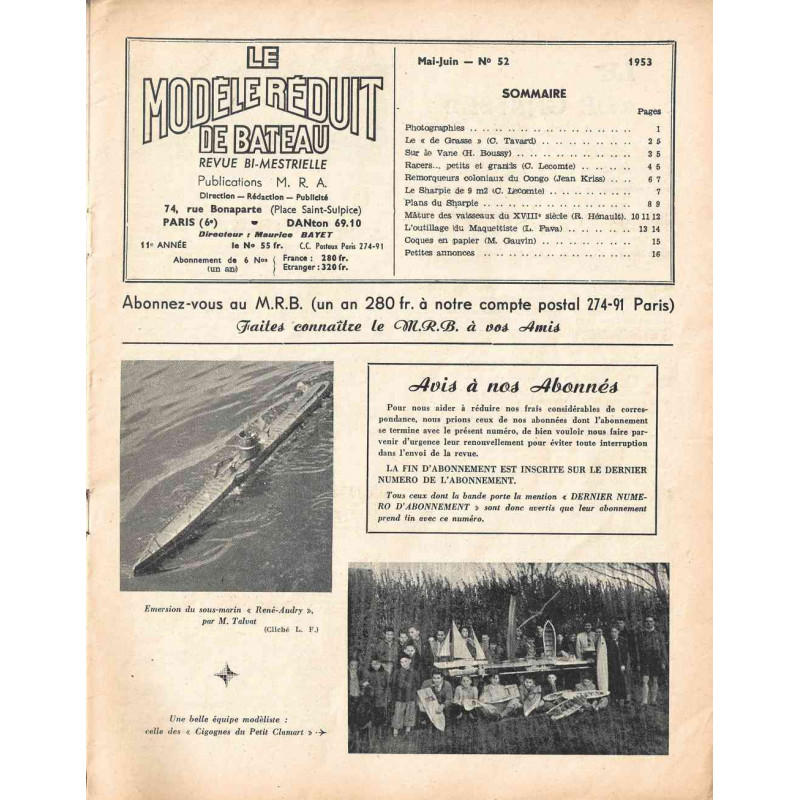 Sommaire Modèle Réduit Bateau 52