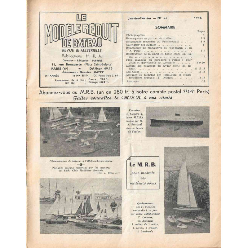 Sommaire Modèle Réduit Bateau 56