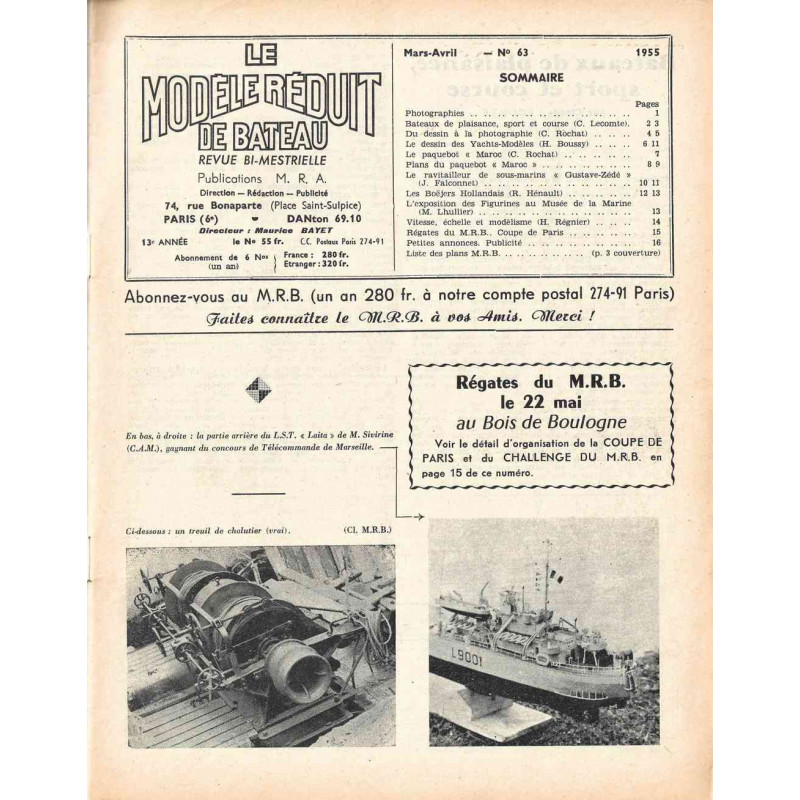 Sommaire Modèle Réduit Bateau 63