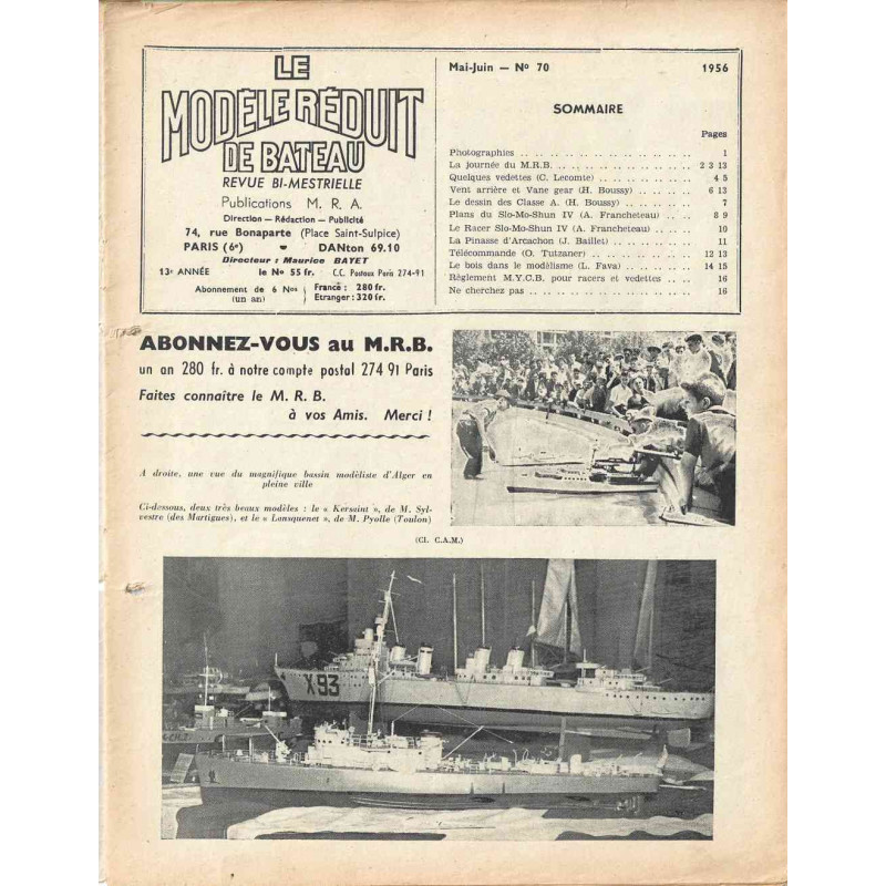 Sommaire Modèle Réduit Bateau 70