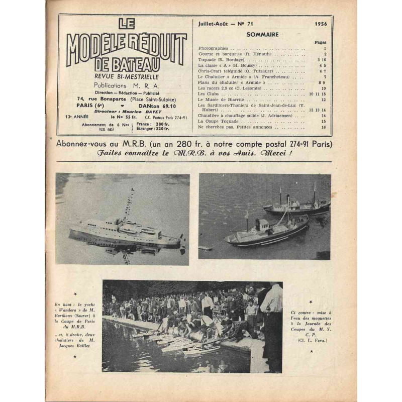 Sommaire Modèle Réduit Bateau 71