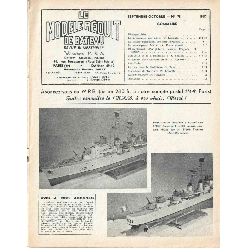 Sommaire Modèle Réduit Bateau 78