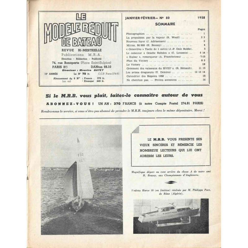 Sommaire Modèle Réduit Bateau 80