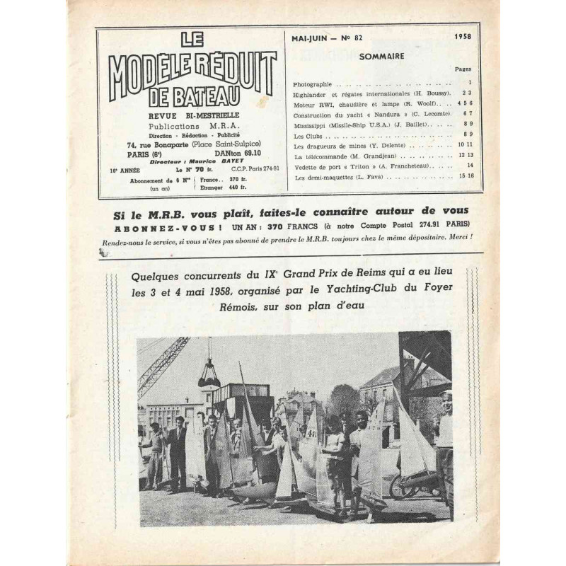 Sommaire Modèle Réduit Bateau 82