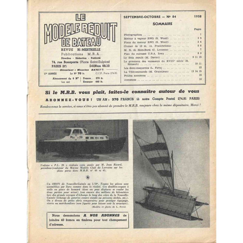 Sommaire Modèle Réduit Bateau 84