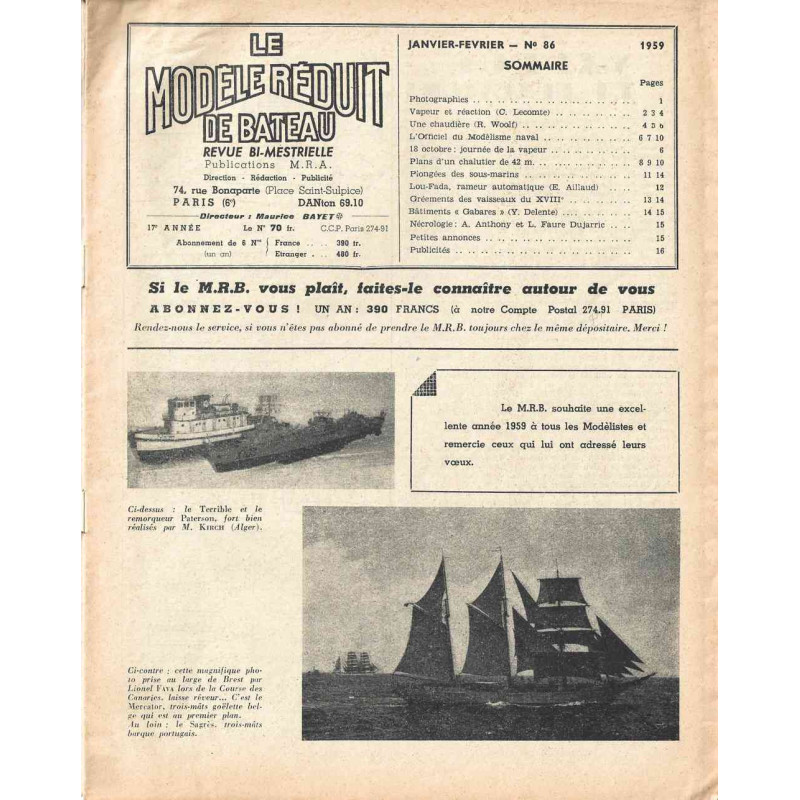 Sommaire Modèle Réduit Bateau 86