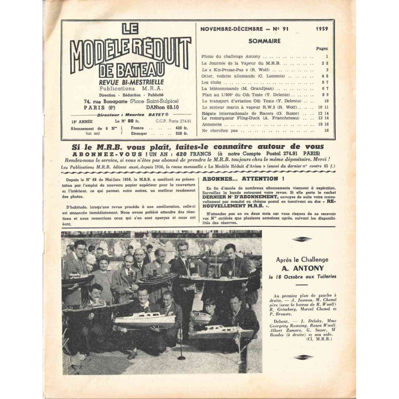 Sommaire Modèle Réduit Bateau 91