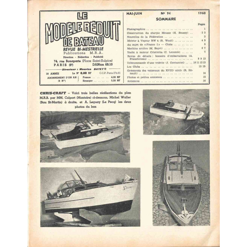Sommaire Modèle Réduit Bateau 94