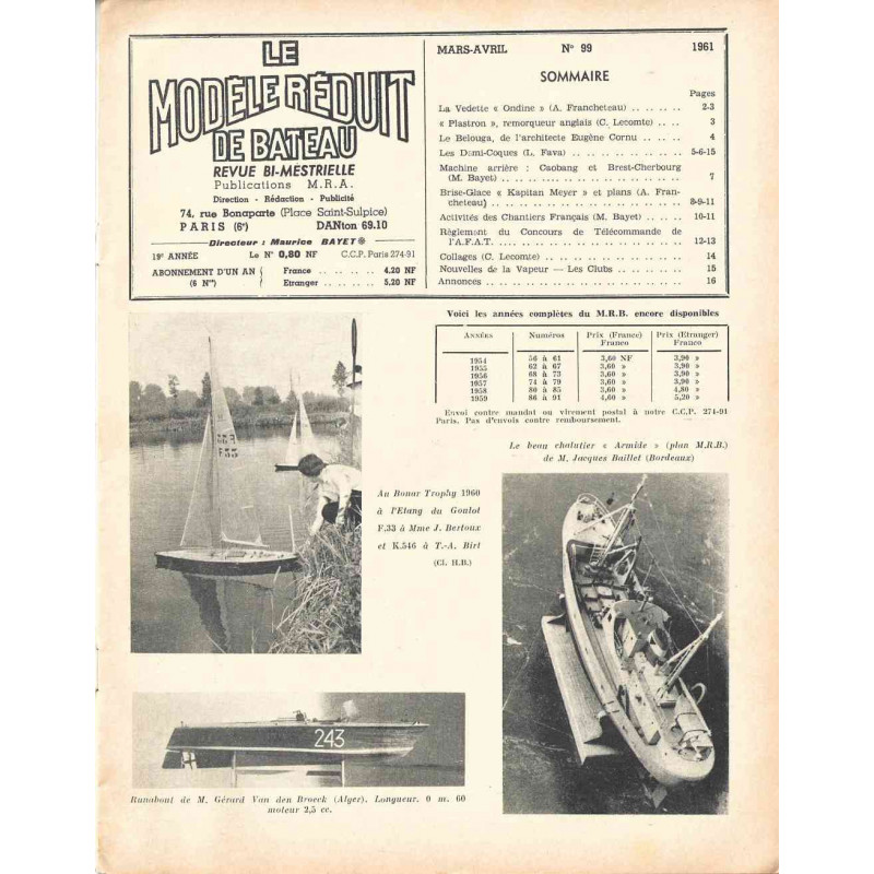 Sommaire Modèle Réduit Bateau 99