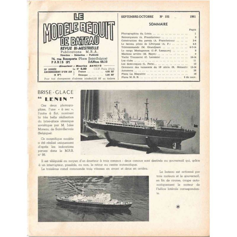 Sommaire Modèle Réduit Bateau 102