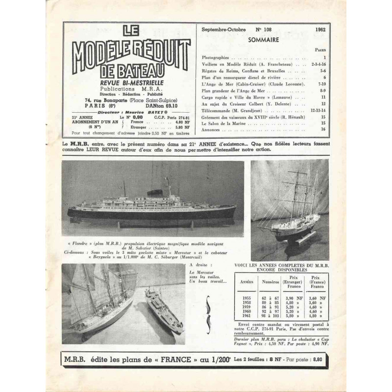 Sommaire Modèle Réduit Bateau 108