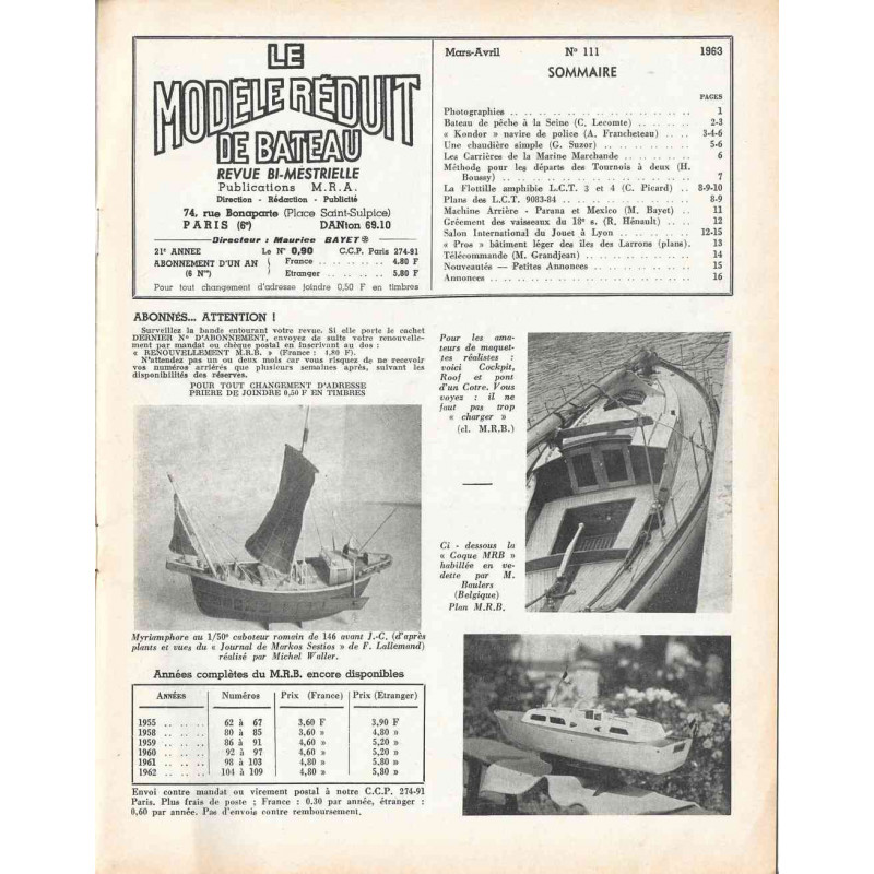 Sommaire Modèle Réduit Bateau 111