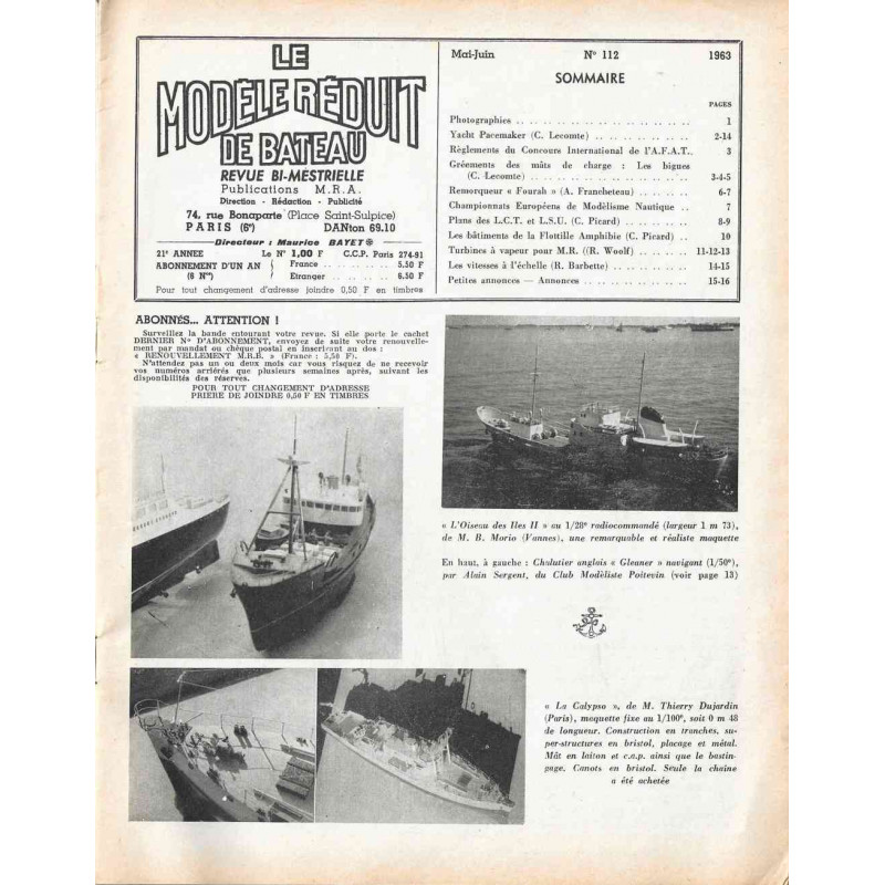 Sommaire Modèle Réduit Bateau 112