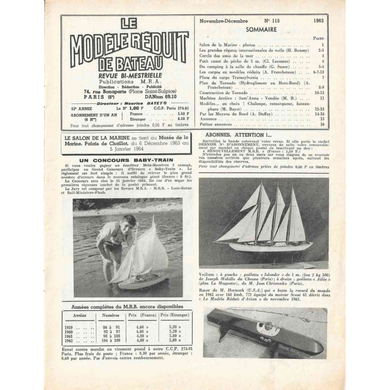 Sommaire Modèle Réduit Bateau 115