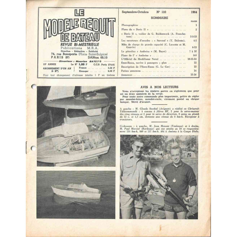 Sommaire Modèle Réduit Bateau 120