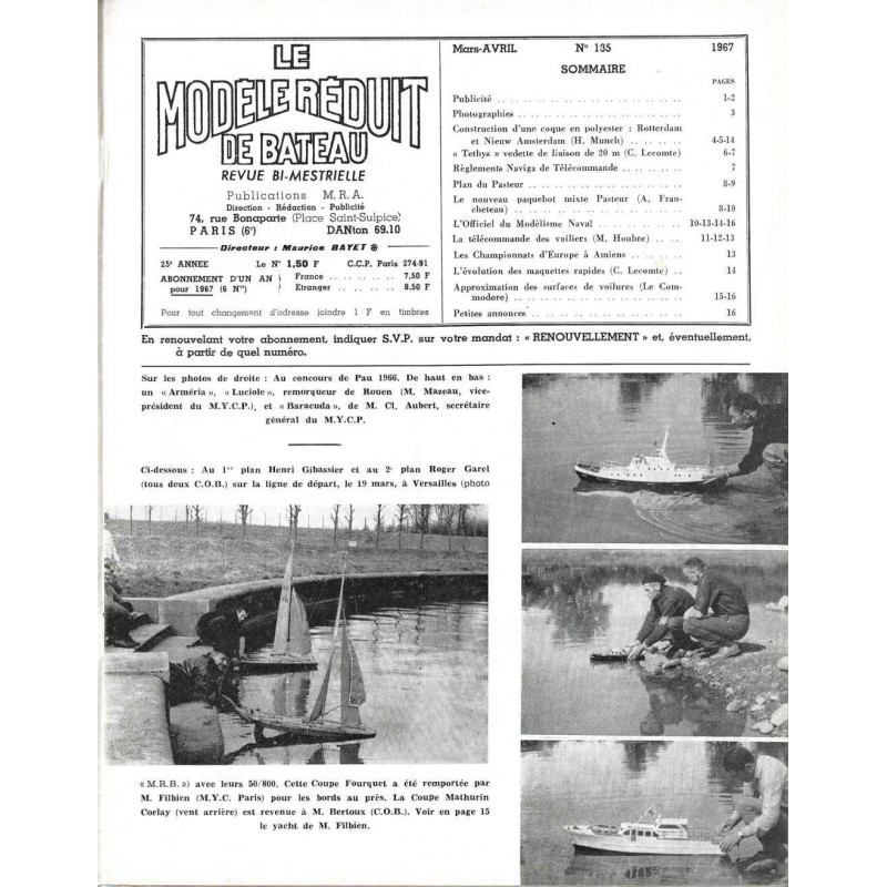 Sommaire Modèle Réduit Bateau 135