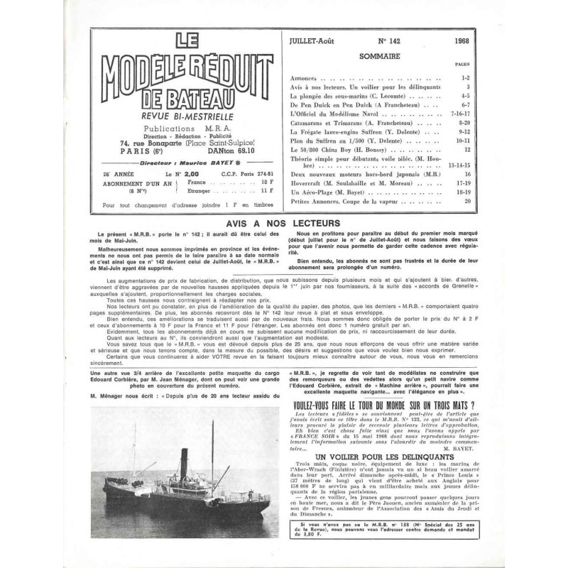 Sommaire Modèle Réduit Bateau 142