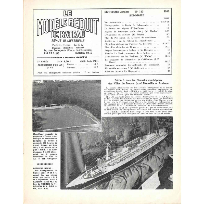 Sommaire Modèle Réduit Bateau 143