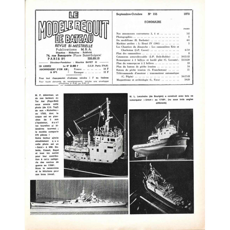 Sommaire Modèle Réduit Bateau 155