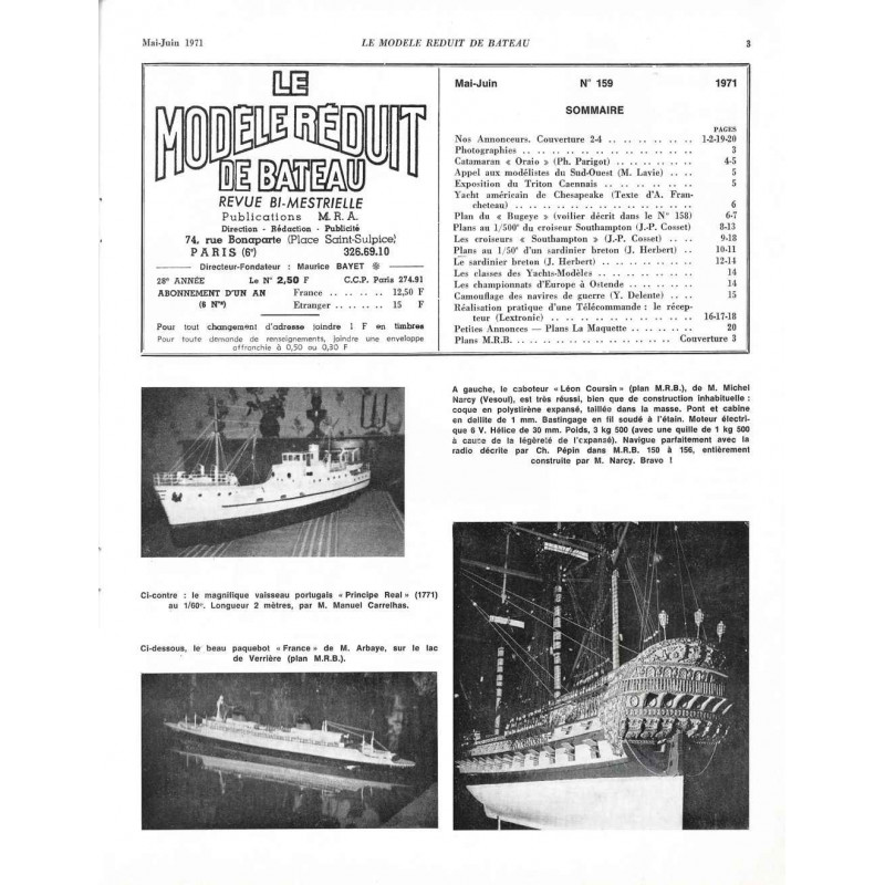 Sommaire Modèle Réduit Bateau 159