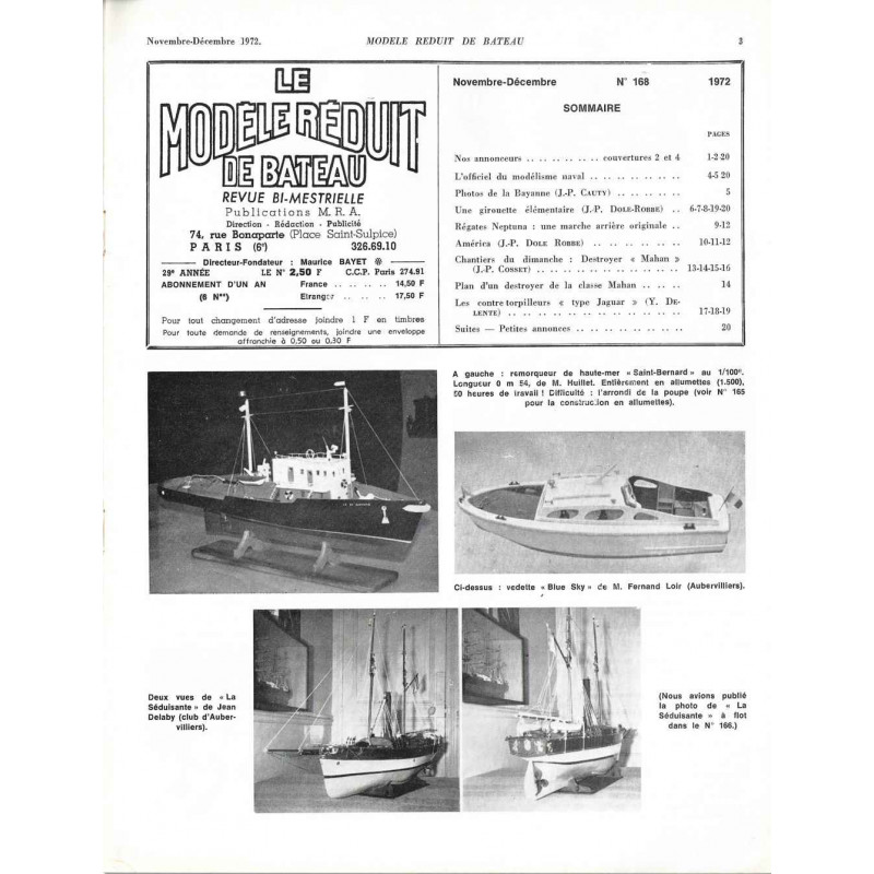 Sommaire Modèle Réduit Bateau 168