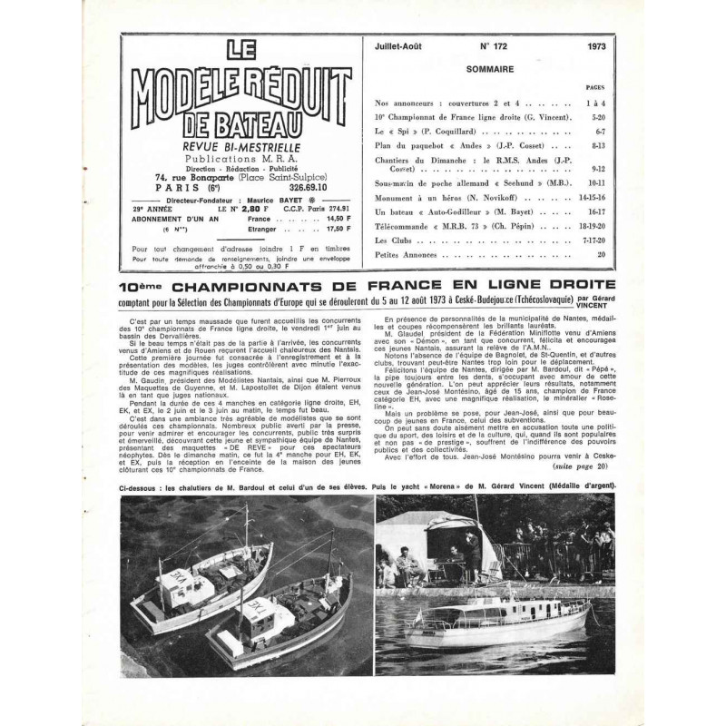Sommaire Modèle Réduit Bateau 172