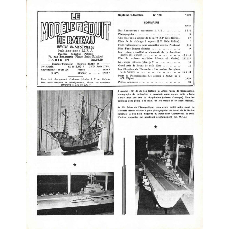 Sommaire Modèle Réduit Bateau 173
